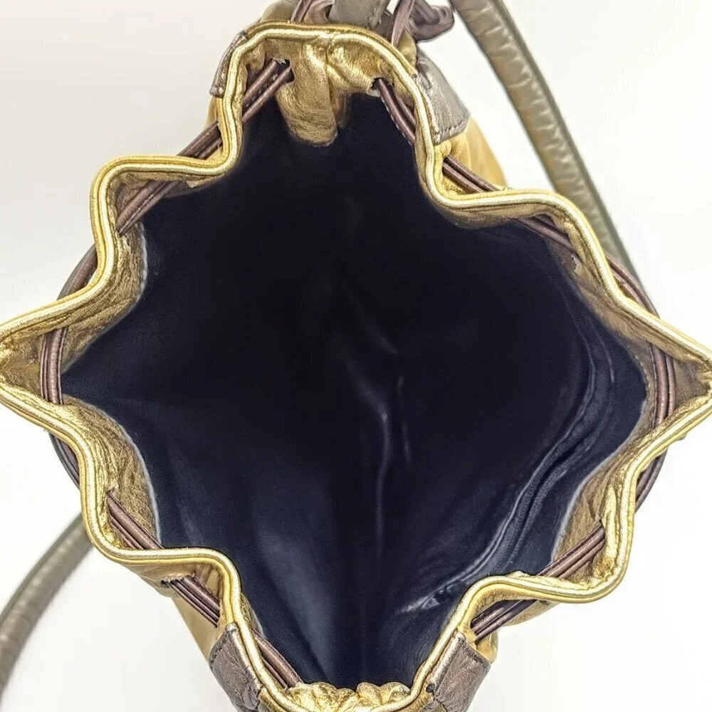 Vintage Judi Simon USA Tri-Color Metallic Leather Hobo Bag